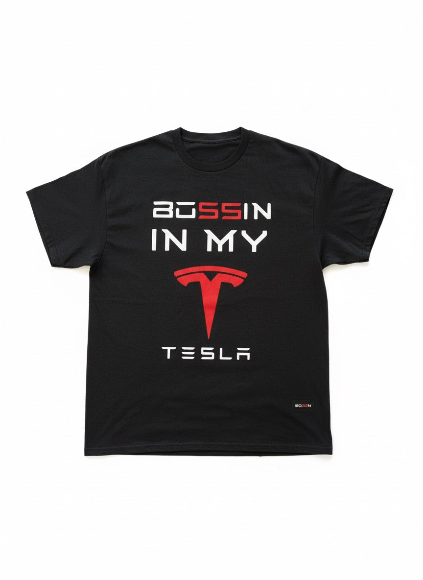 BOSSIN In My TESLA Crewneck Tee - XL