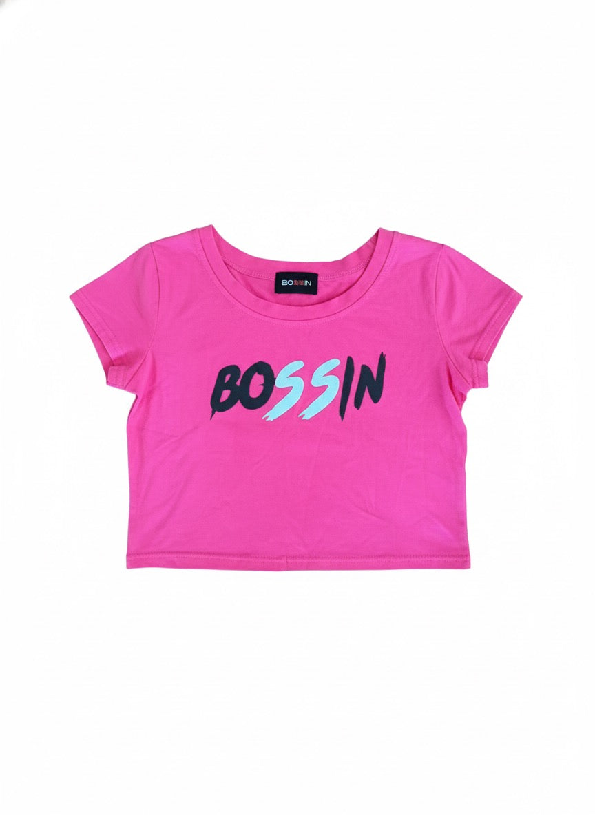 BOSSIN Candy Splash Crop Tee - M