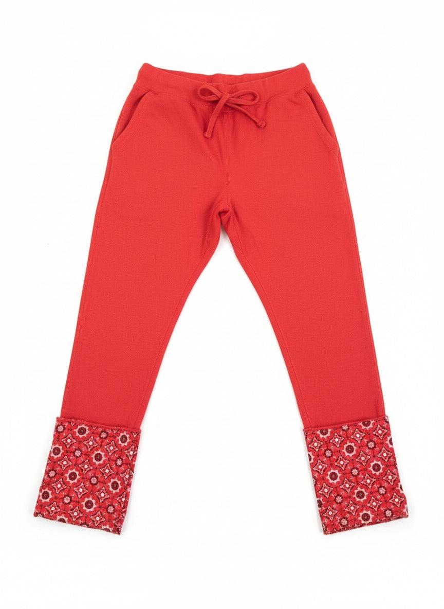 Pop Off Red Bandana Bottom Joggers