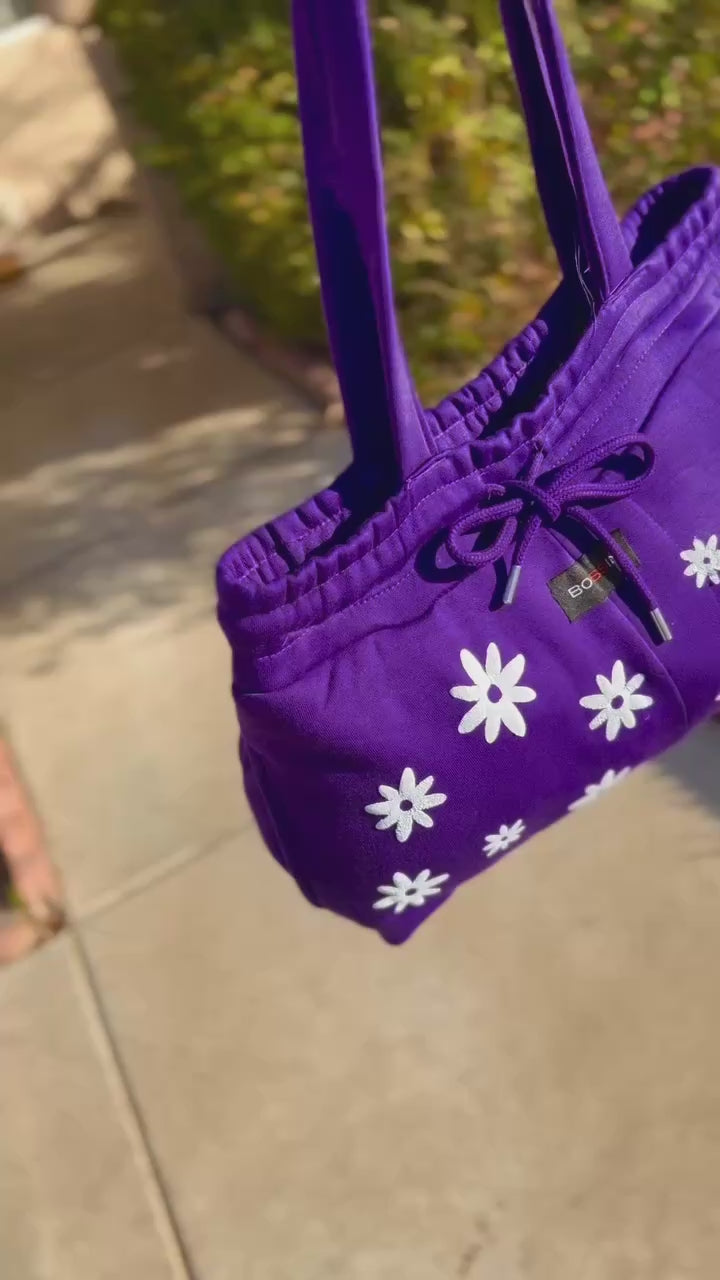 Bossin Purple Floral Jogger Pants Handbag